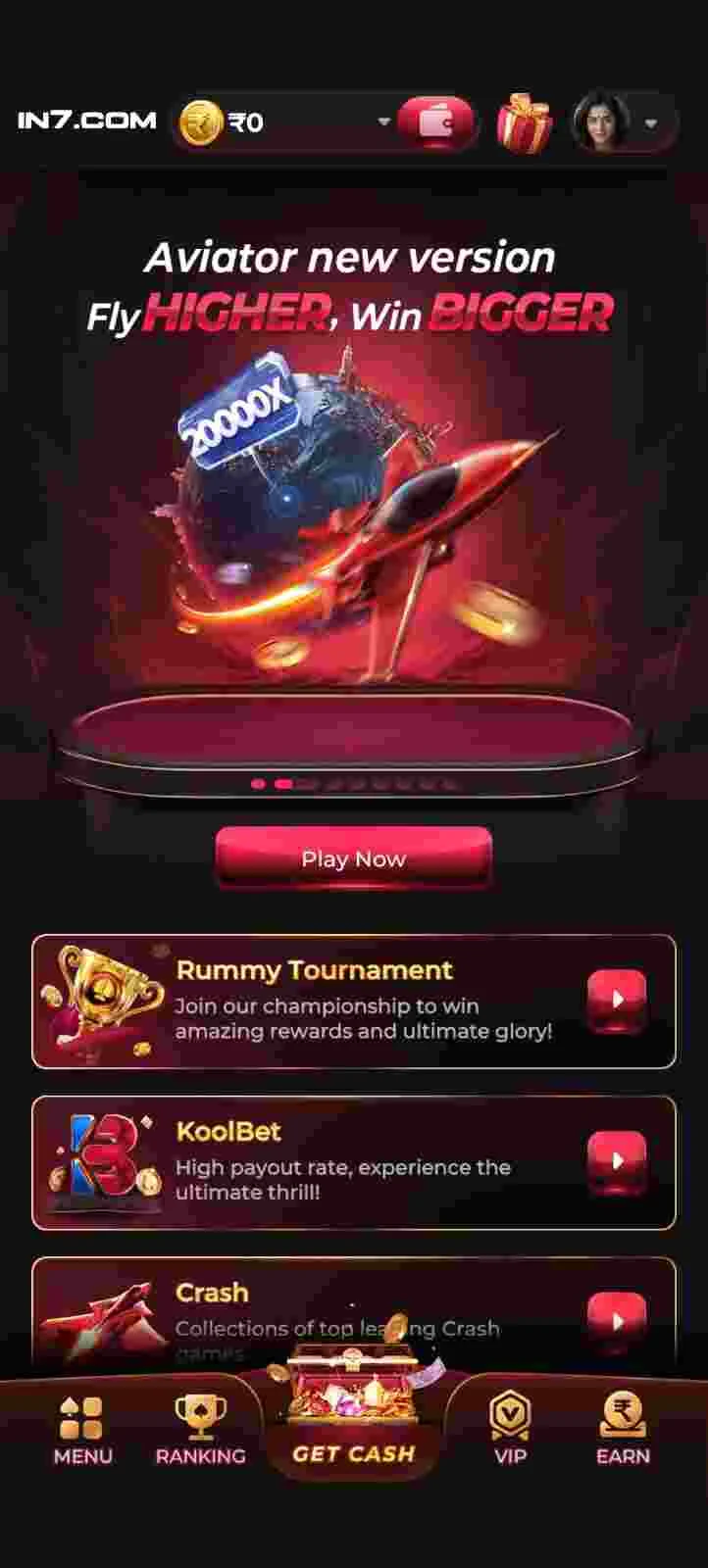 IN7 Game APK Screenshot - Game Lobby